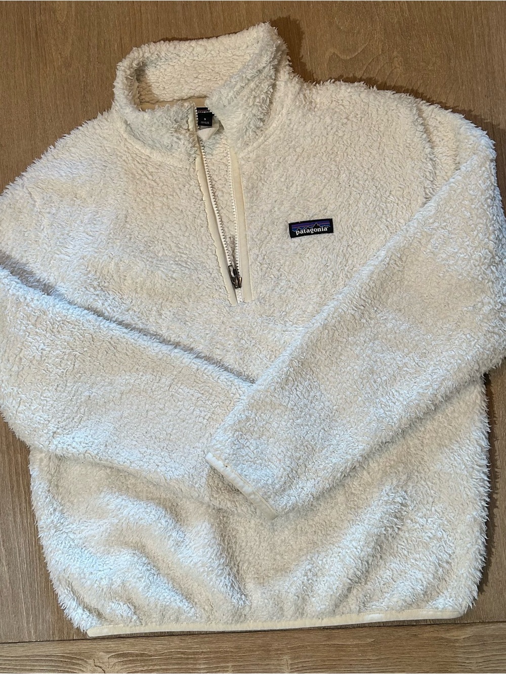 Patagonia Los Gatos 1/4-Zip Deep Pile Fleece Pullover - Cream - Size Small (S)